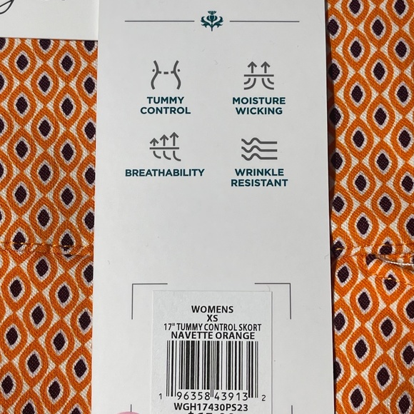 Lady Hagen Athletic Skirt. Orange and White  Built in Shorts. Pockets. XS - Picture 4 of 8